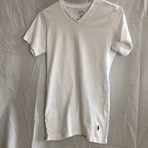 Men’s white polo T
